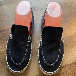 SIZE 41 MANEBI ESPADRILLE DARK BLUE FUZZ SOLID SHOE SPAIN US SIZE 10.5 Flats